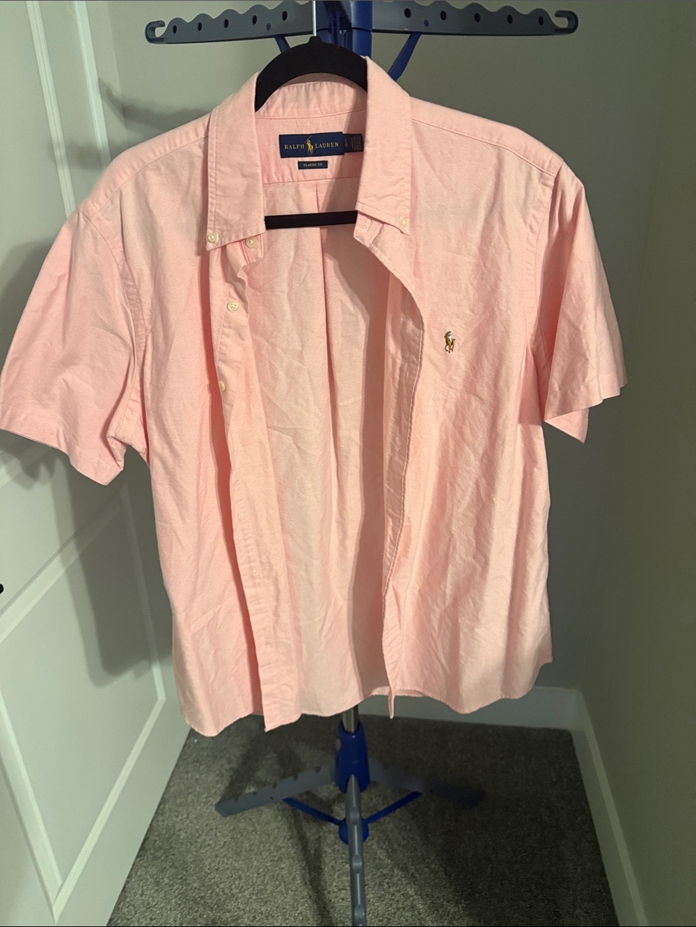 Ralph Lauren Light Pink Short-Sleeve Button-Down Shirt